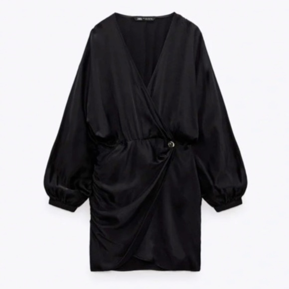 Zara Dresses & Skirts - BRAND NEW Zara satin effect mini wrap dress